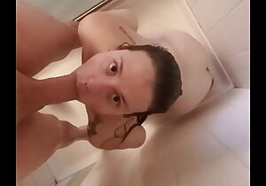 Her 1st Time Sucking Dick in Shower