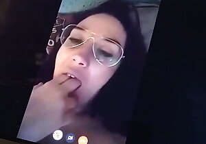 Spanish grown up milf sticking her tongue out on webcam so that they cum on her face. Leyva Hot ctdx
