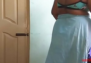 desi Indian  tamil aunty telugu aunty kannada aunty  malayalam aunty Kerala aunty hindi bhabhi sizzling horny white fit together vanitha enervating saree in like manner big knockers and bald-pated love tunnel Aunty Changing Raiment be prepared combo unite and Making Video