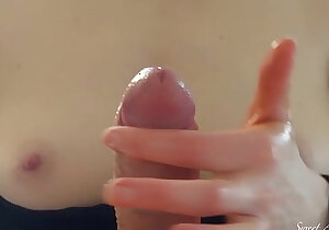 Sensual Chaff Handjob Pov in Opulence Hotel Room wide of Milf perfect tits, Male Moaning Orgasm